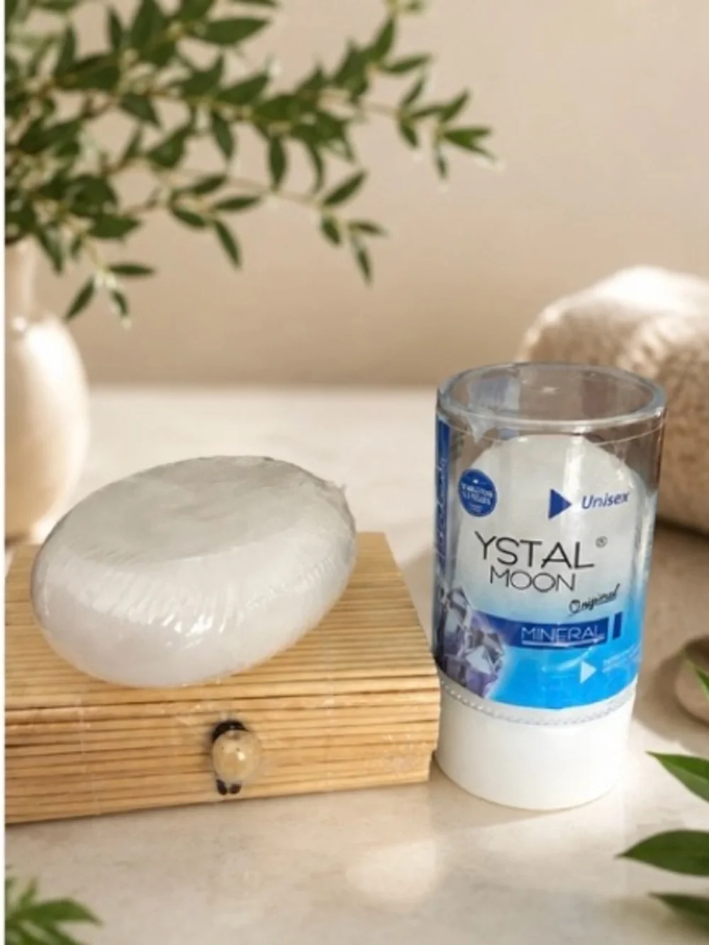 Ystalmoon Natural Care Duo – Crystal Deodorant + Mineral Body Bar |